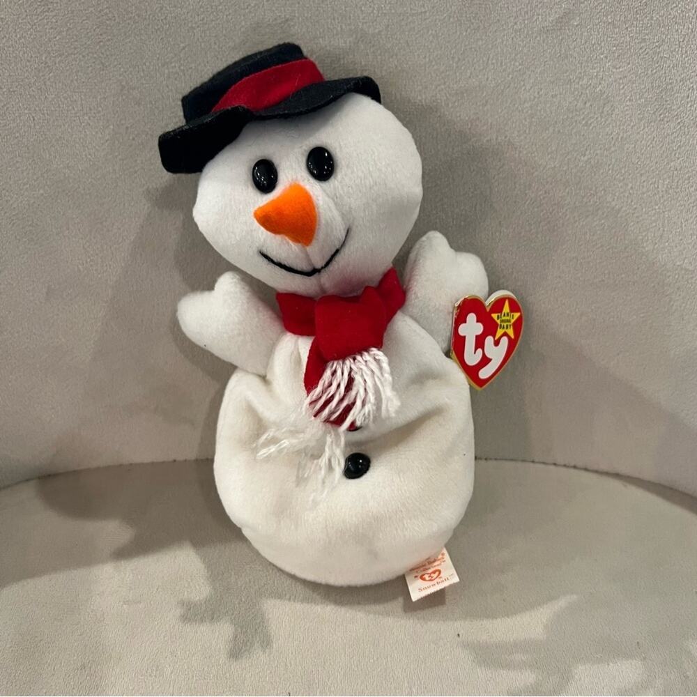 Ty Beanie Baby Snowball the Snowman, NWT